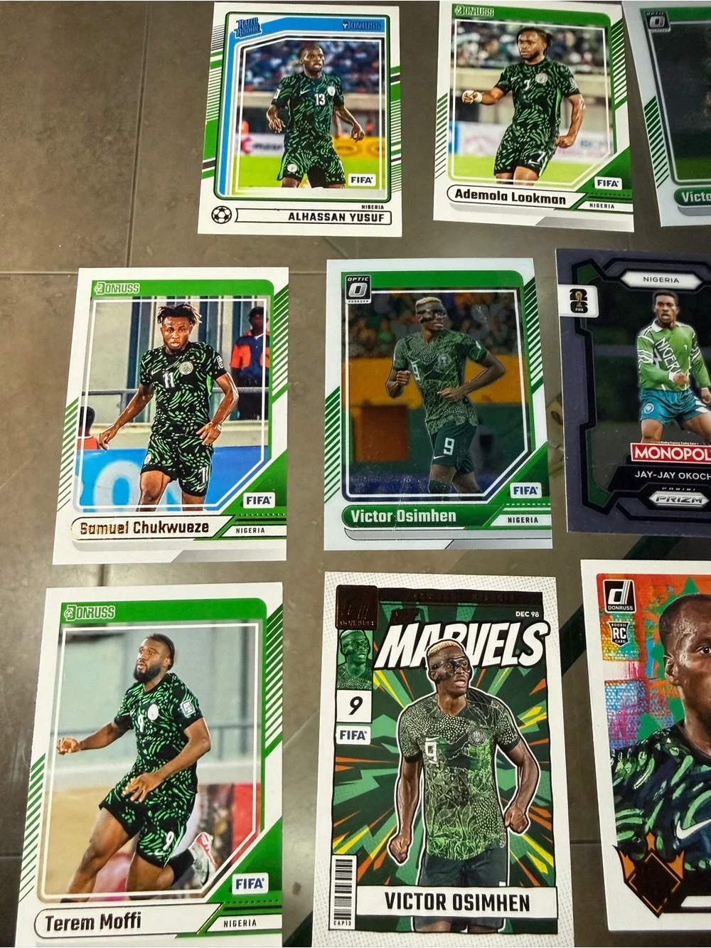 19 Nigeria National Team soccer card lot FIFA World Cup Monopoly